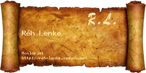 Réh Lenke névjegykártya